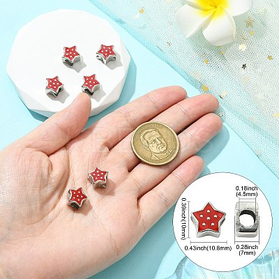 6Pcs 304 Stainless Steel European Beads STAS-CJ0002-59-1