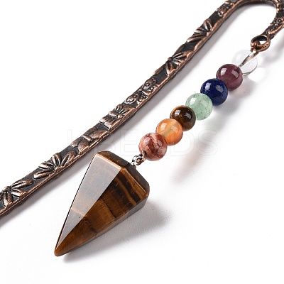 Natural Tiger Eye Bookmark AJEW-C025-01I-1