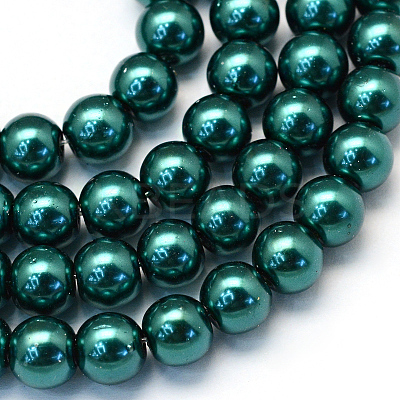 Baking Paint Pearlized Glass Pearl Round Bead Strands HY-Q003-6mm-79-1