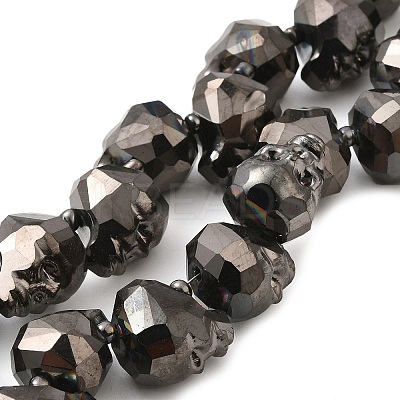 Transparent Electroplated Glass Beads Strands GLAA-G104-02B-1