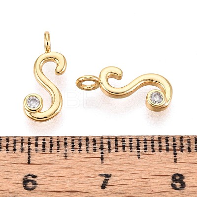 Brass Micro Pave Cubic Zirconia Charms KK-N263-97G-S-1
