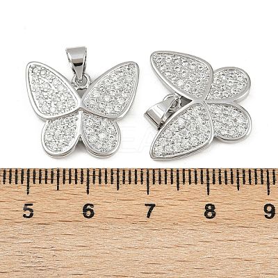 Brass Micro Pave Clear Cubic Zirconia Pendants KK-C109-01P-1