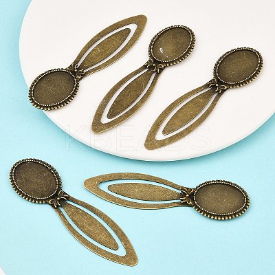 Vintage Tibetan Style Alloy Bookmarks Cabochon Settings X-TIBE-Q032-27AB-NR-1