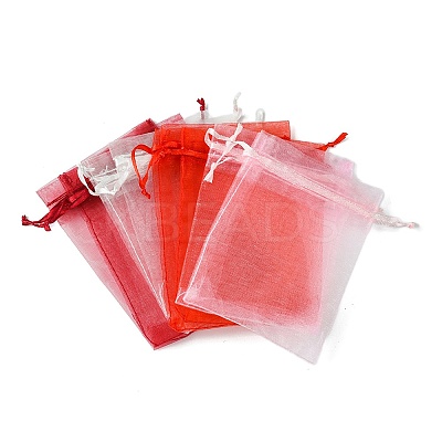 40Pcs 4 Colors Organza Bags Jewellery Storage Pouches Wedding Favour Party Mesh Drawstring Gift OP-FS0001-03C-1