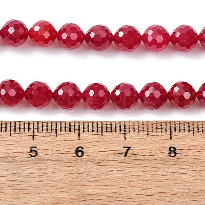 Lab Grown Red Corundum Beads Strands G-Z123-A01-6mm-1
