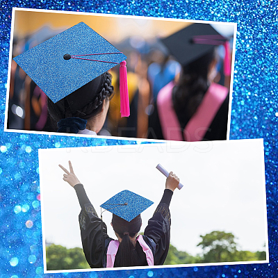 Square EVA Glitter Graduation Cap Topper Stickers DIY-WH20053-05F-1