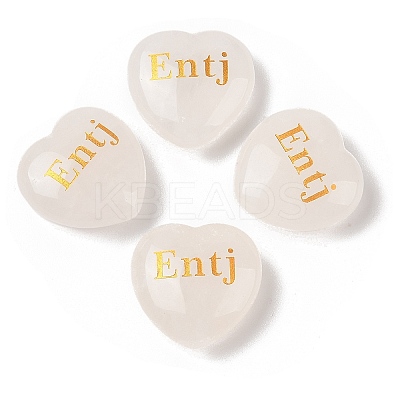 Natural Quartz Crystal Heart Engraving MBTI Figurines Statues for Home Office Desk Decorations G-K353-05I-1