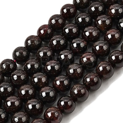 Natural Garnet Gemstone Beads Strands G-R263-7mm-1
