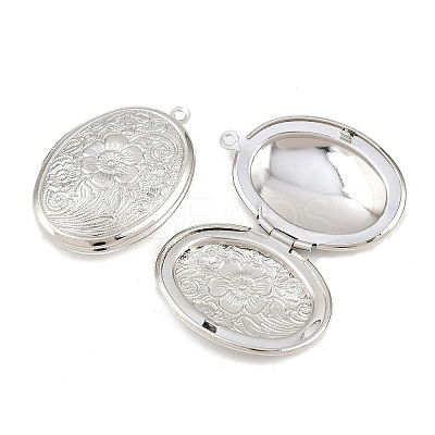 Rack Plating Brass Locket Pendants KK-K277-03P-1