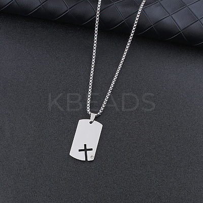 201 Stainless Steel Rhinestone Pendant Necklaces FS-WGBCC8A-01-1
