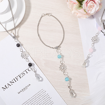 Flower Alloy Pendant Decoration AJEW-WH20018-12A-1