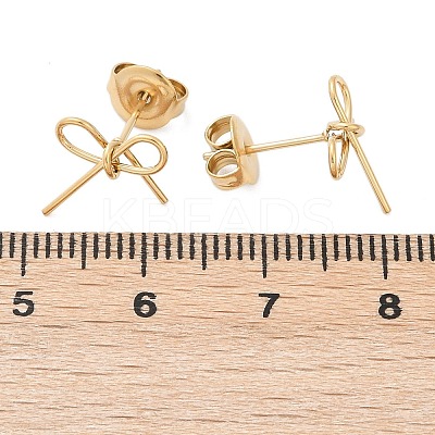 Ion Plating(IP) 304 Stainless Steel Stud Earrings EJEW-G395-26G-1