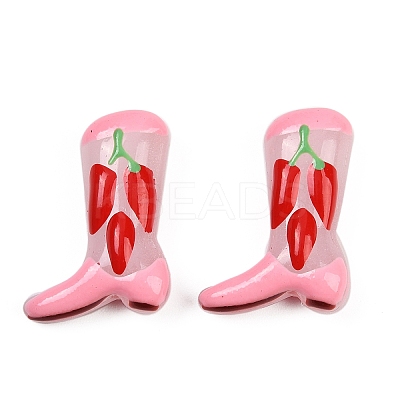 Boot Baking Paint Glass Enamel  Beads LAMP-C020-02A-1