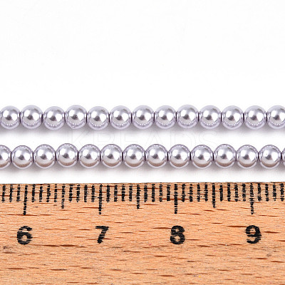 Baking Paint Pearlized Glass Pearl Bead Strands HY-N002-3mm-A04-1