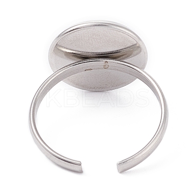 Non-Tarnish 304 Stainless Steel Cuff Rings Components STAS-F274-04C-1