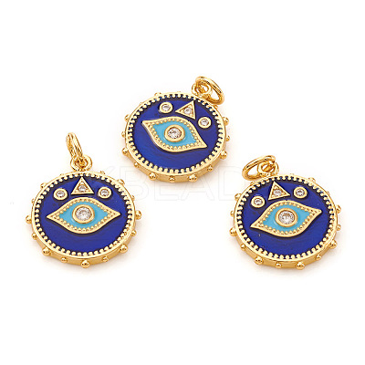 Brass Micro Pave Cubic Zirconia Pendants X-KK-I672-22G-1