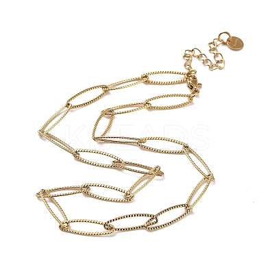 Ion Plating(IP) 304 Stainless Steel Horse Eye Link Chain Necklace NJEW-D045-07G-1