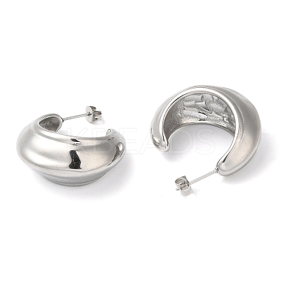 Non-Tarnish 304 Stainless Steel Round Earrings EJEW-K244-30P-1