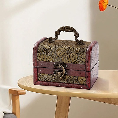 CutHollow 1Pc Vintage Wooden Jewelry Box AJEW-CL0001-12B-1