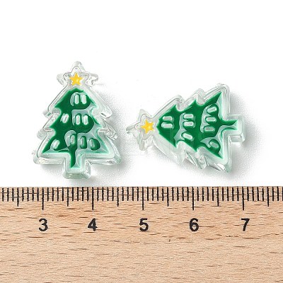 Christmas Decorations Theme Opaque Acrylic Bead with Enamel OACR-Z021-01L-1