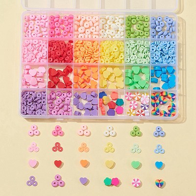 Handmade Polymer Clay Beads Strands CLAY-FS0001-09-1