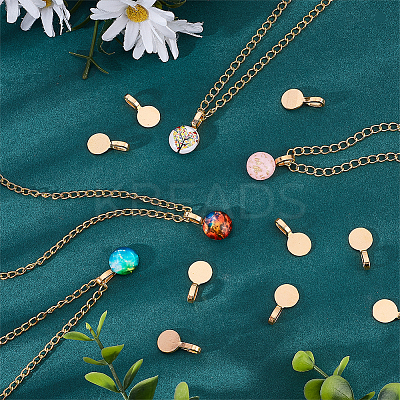 100Pcs Tibetan Style Alloy Glue On Flat Pad Pendant Bails FIND-DC0002-16-1