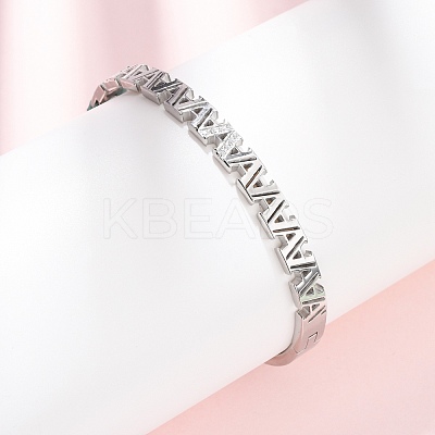 304 Stainless Steel Micro Pave Cubic Zirconia Hinged Bangles for Women BJEW-Z146-01P-1