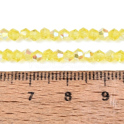 AB Color Plated Transparent Glass Beads Strands GLAA-G127-01N-1