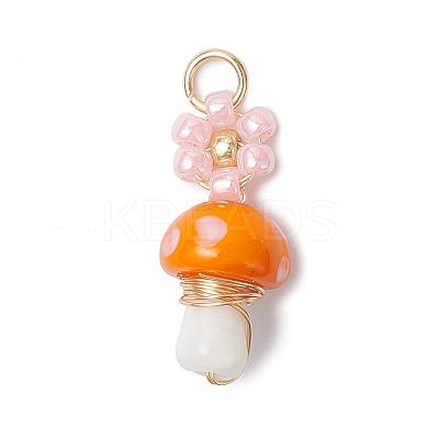 Copper Handmade Lampwork Pendants PALLOY-MZ00667-1