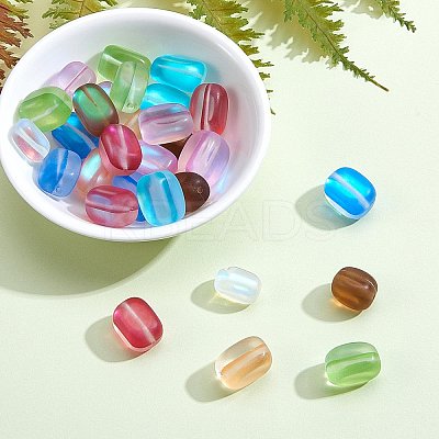 48Pcs 8 Colors Synthetic Moonstone Beads Strands G-SZ0001-05-1