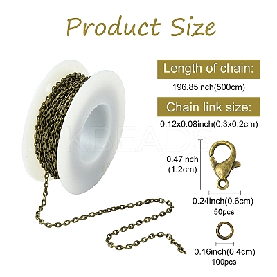DIY Iron Cable Chains Necklace/Bracelets Jewelry Kits DIY-YW0010-78G-1