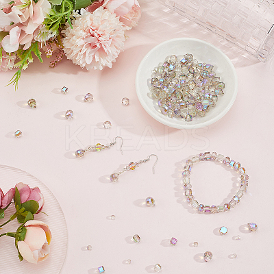 114Pcs Transparent Electroplate Glass Beads GLAA-PA0001-17C-1