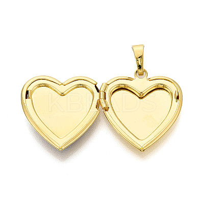Brass Locket Pendants KK-T073-66-1