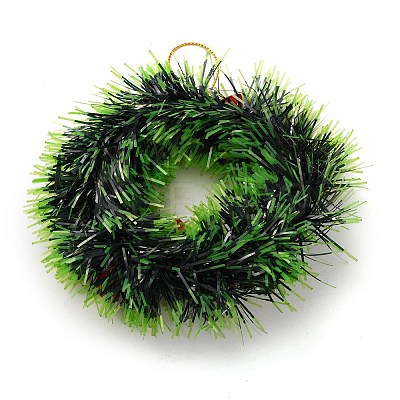 Christmas Wreath PVC Pendant Decorations HJEW-R100-01C-1