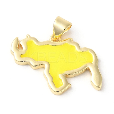 Eco-Friendly Rack Plating Brass Enamel Pendants KK-R143-03D-1