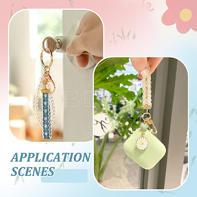 8Pcs 8 Colors  Ethnic Style Polyester Jacquard Flower Pendant Decorations FIND-TA0004-53-1