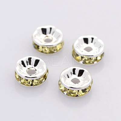 Brass Grade A Rhinestone Spacer Beads RB-A014-Z7mm-13S-1