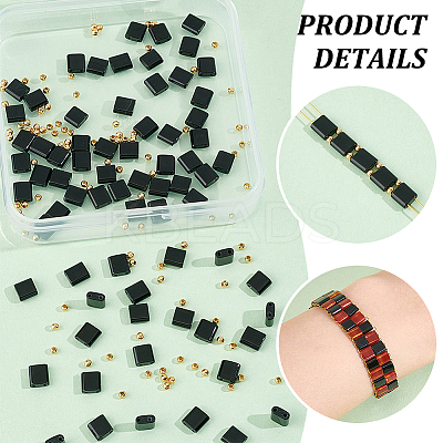 1 Strand Rectangle Natural Black Onyx(Dyed & Heated) Beads Strands G-NB0005-54B-1