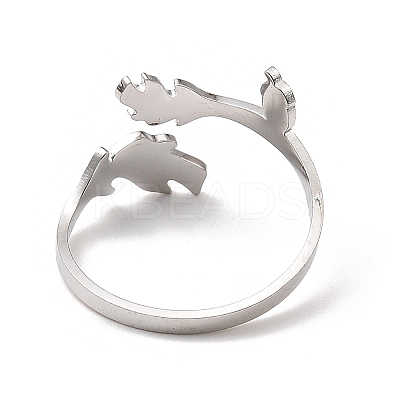 Non-Tarnish 304 Stainless Steel Open Cuff Rings RJEW-Q808-02B-P-1