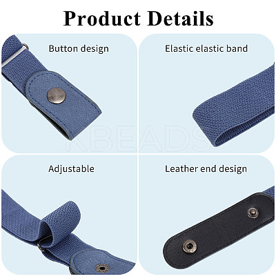 4Pcs 4 Colors Polyester No Buckle Invisible Elastic Stretch Belt AJEW-CA0004-18-1