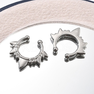 304 Stainless Steel Spike Clip on Nose Rings AJEW-A062-05P-03-1