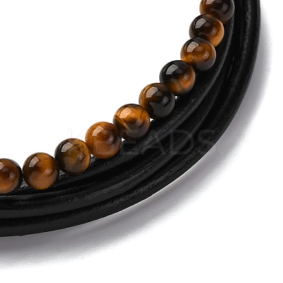 Braided Leather Multi-strand Bracelets BJEW-B096-16B-01-1