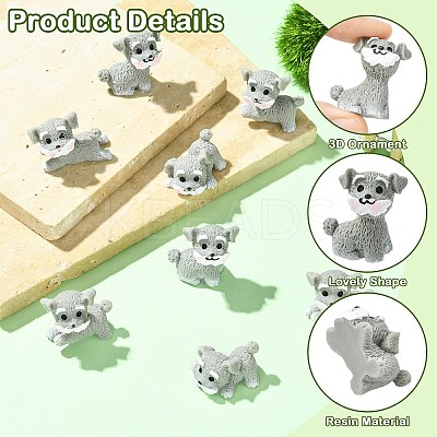 20Pcs 4 Styles Mini Resin Dog Ornaments RESI-CJ0004-85-1