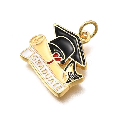 Brass Enamel Pendants KK-Z125-22G-1
