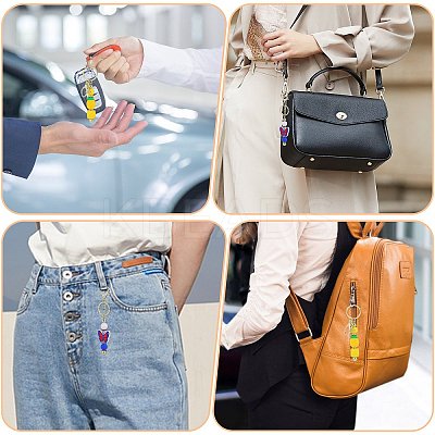 16Pcs Alloy Bar Beadable Keychain for Jewelry Making DIY Crafts KEYC-SZ0001-16G-1