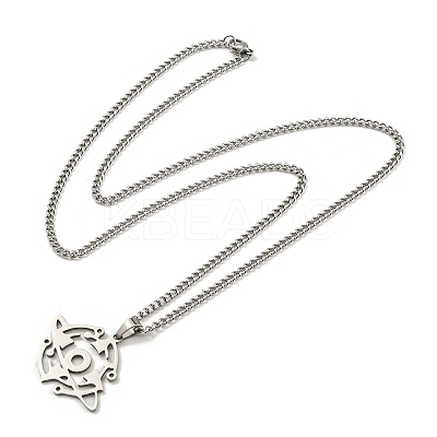 Non-Tarnish 201 Stainless Steel Pendant Necklaces for Man NJEW-Q336-02J-P-1
