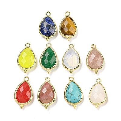 Natural & Synthetic Mixed Gemstone Faceted Pendants G-M431-15G-1