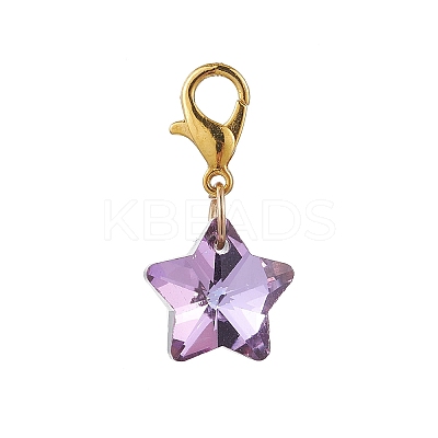 Star Glass Pendant Decorations HJEW-JM02956-1