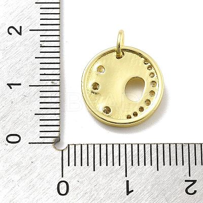 Rack Plating Brass Micro Pave Cubic Zirconia Pendants KK-D359-07G-1