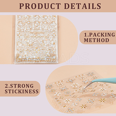 3D Bronzing Moon Sun Star Nail Art Stickers DIY-WH0449-47-1